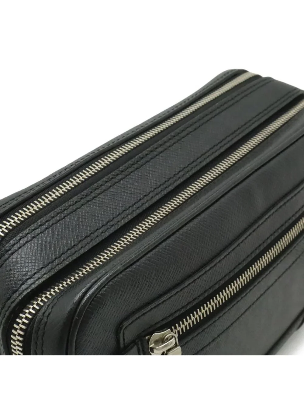 Louis Vuitton Taiga Pavel Clutch Leather Ardoise Black Silver